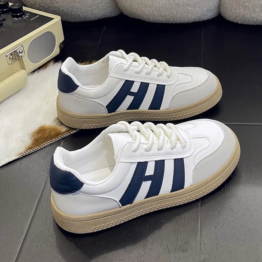 Contrast Round Toe Platform Sneakers - MDX Global Store