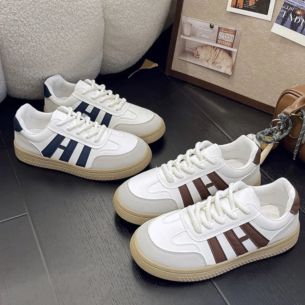 Contrast Round Toe Platform Sneakers - MDX Global Store