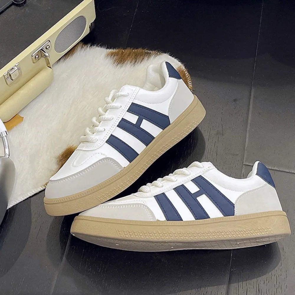 Contrast Round Toe Platform Sneakers - MDX Global Store