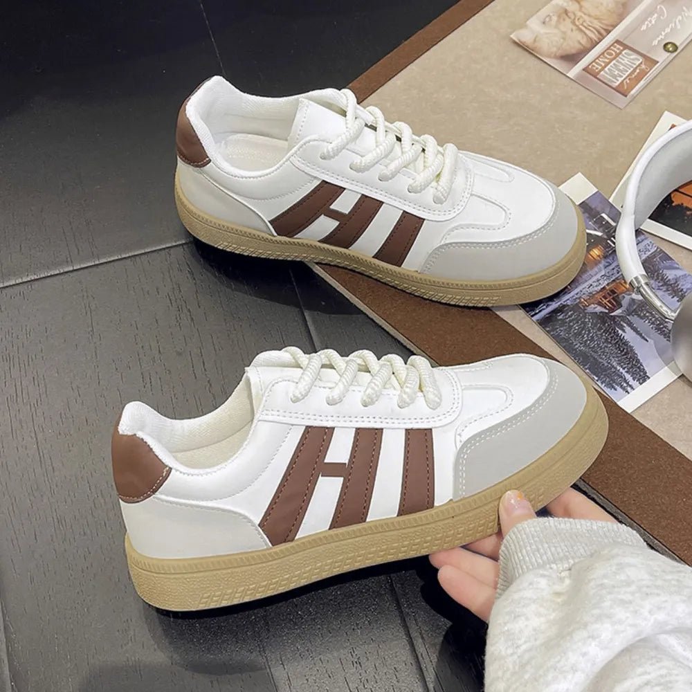 Contrast Round Toe Platform Sneakers - MDX Global Store