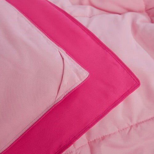 Full/Queen Traditional Microfiber Reversible 3 Piece Comforter Set in Pink - MDX Global Store