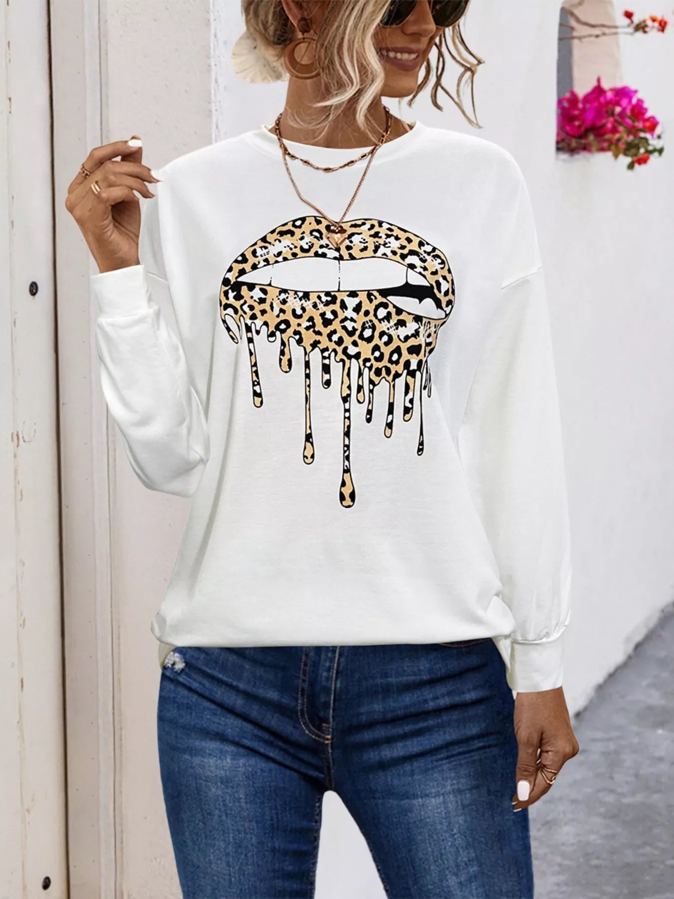 Graphic Round Neck Dropped Shoulder T-Shirt - MDX Global Store