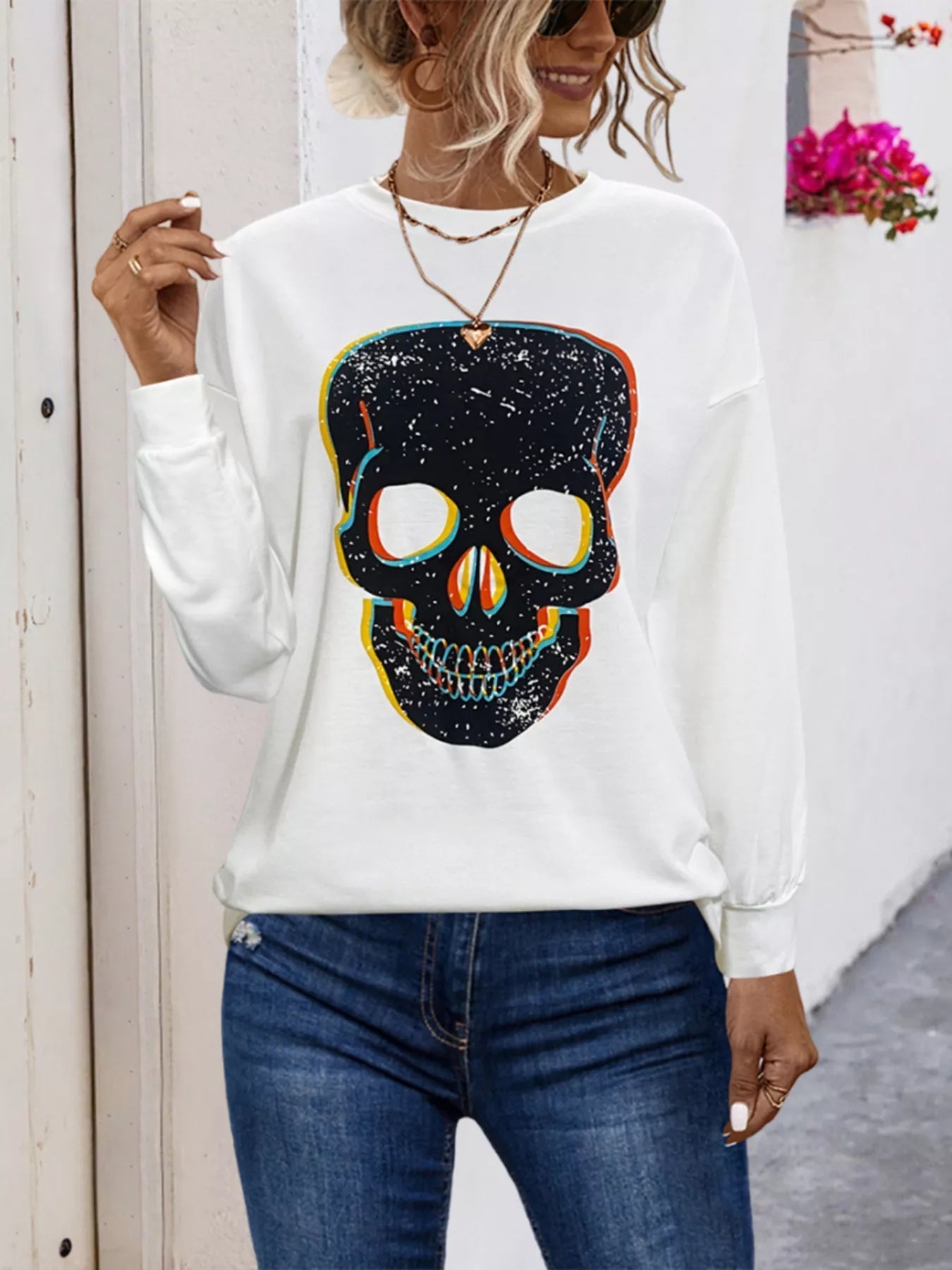 Graphic Round Neck Dropped Shoulder T-Shirt - MDX Global Store