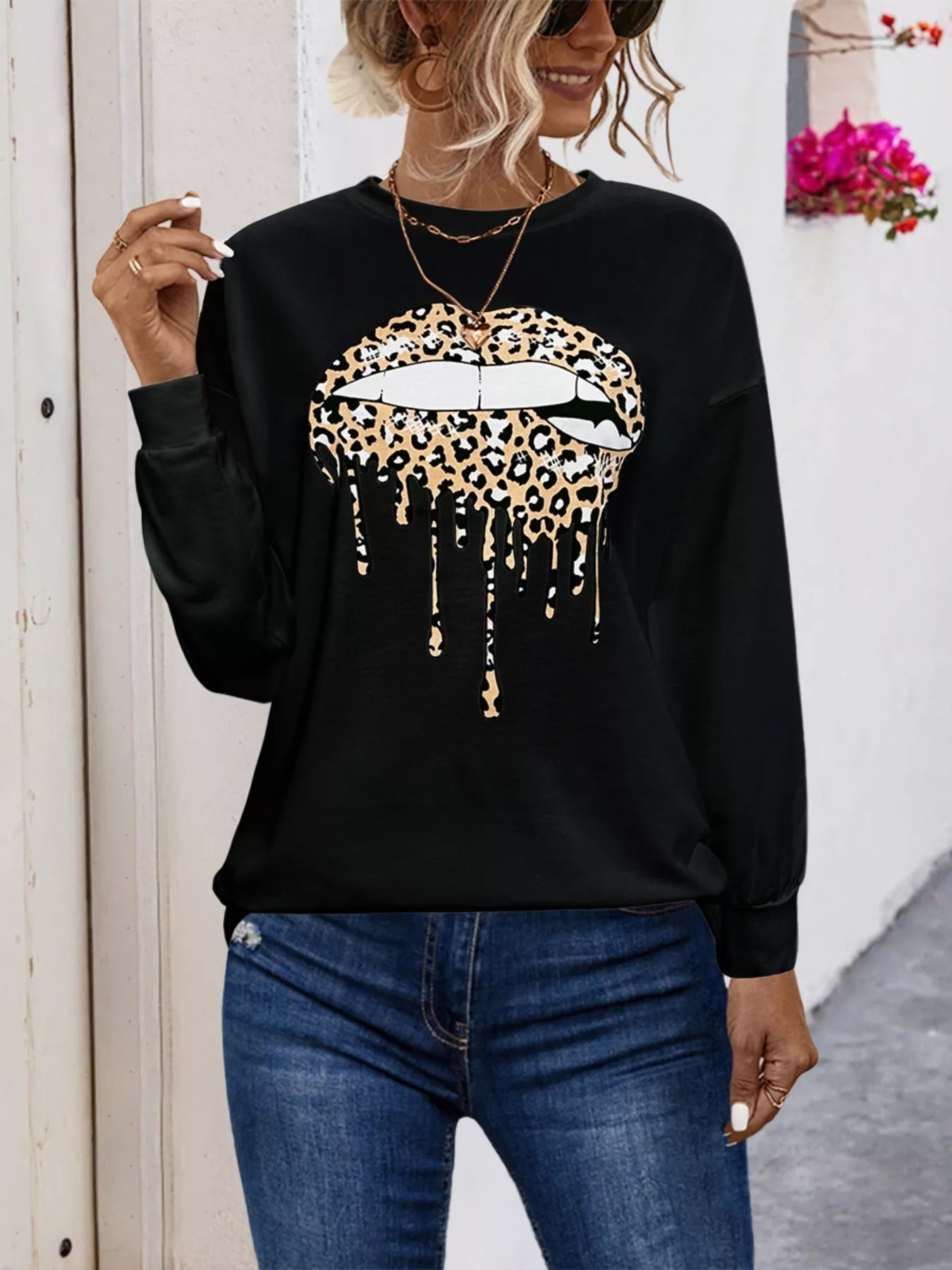 Graphic Round Neck Dropped Shoulder T-Shirt - MDX Global Store