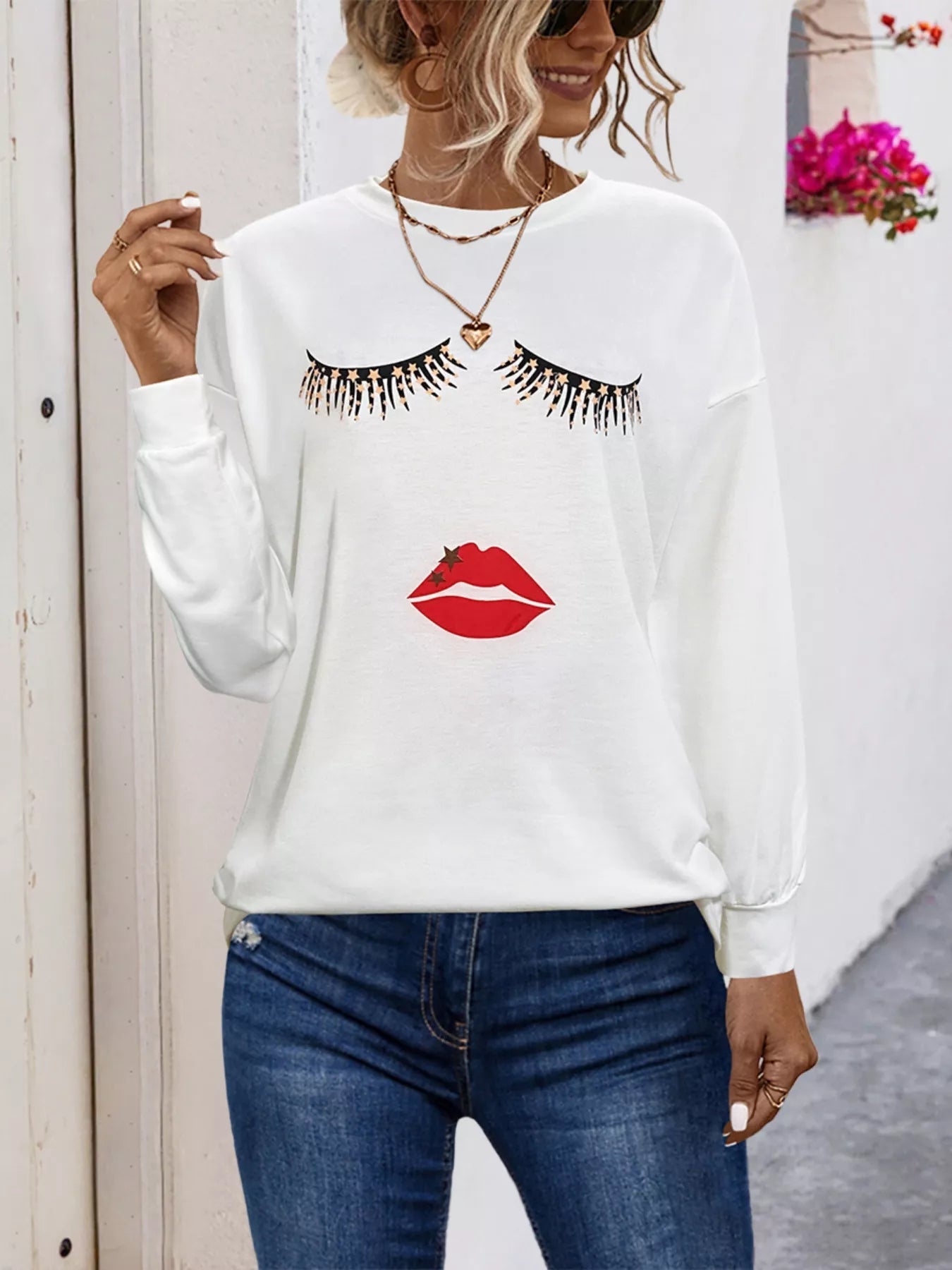 Graphic Round Neck Dropped Shoulder T-Shirt - MDX Global Store