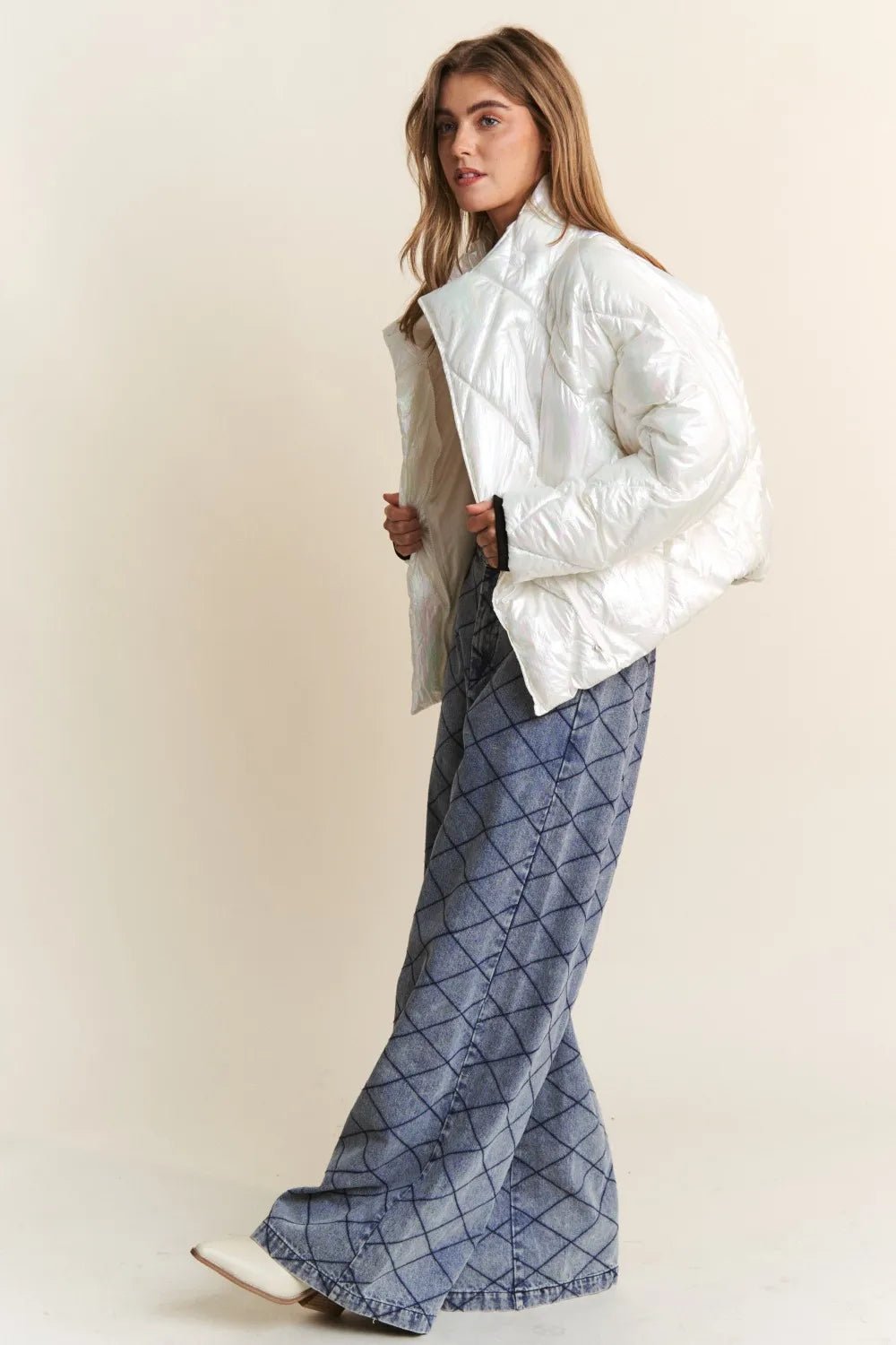 J.NNA Quilted Mock Neck Puffer Jacket - MDX Global Store