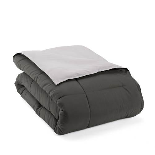 King/Cal King 3 - Piece Microfiber Reversible Comforter Set in Grey / Light Grey - MDX Global Store