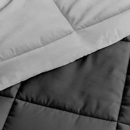 King/Cal King 3 - Piece Microfiber Reversible Comforter Set in Grey / Light Grey - MDX Global Store