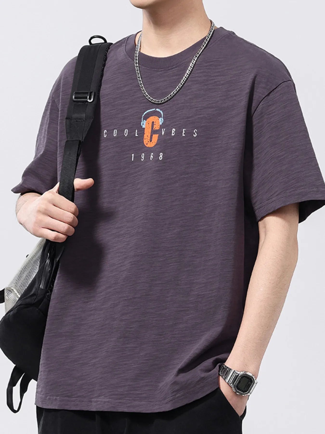 Men's Plus Size Round Neck Short Sleeve T-Shirt - MDX Global Store