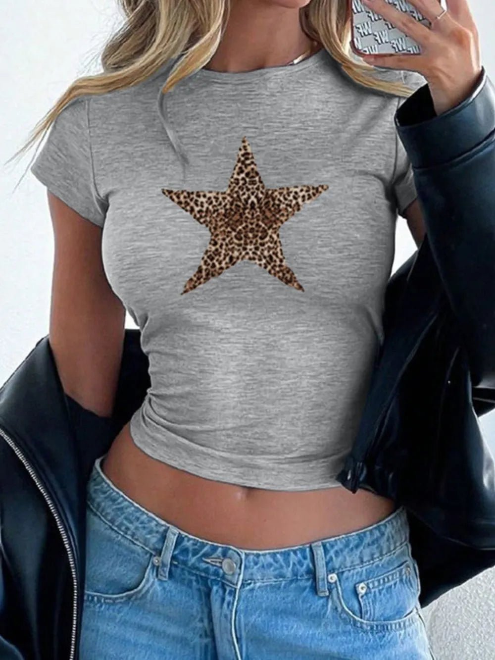 Devine Star Round Neck Short Sleeve T-Shirt - MDX Global Store