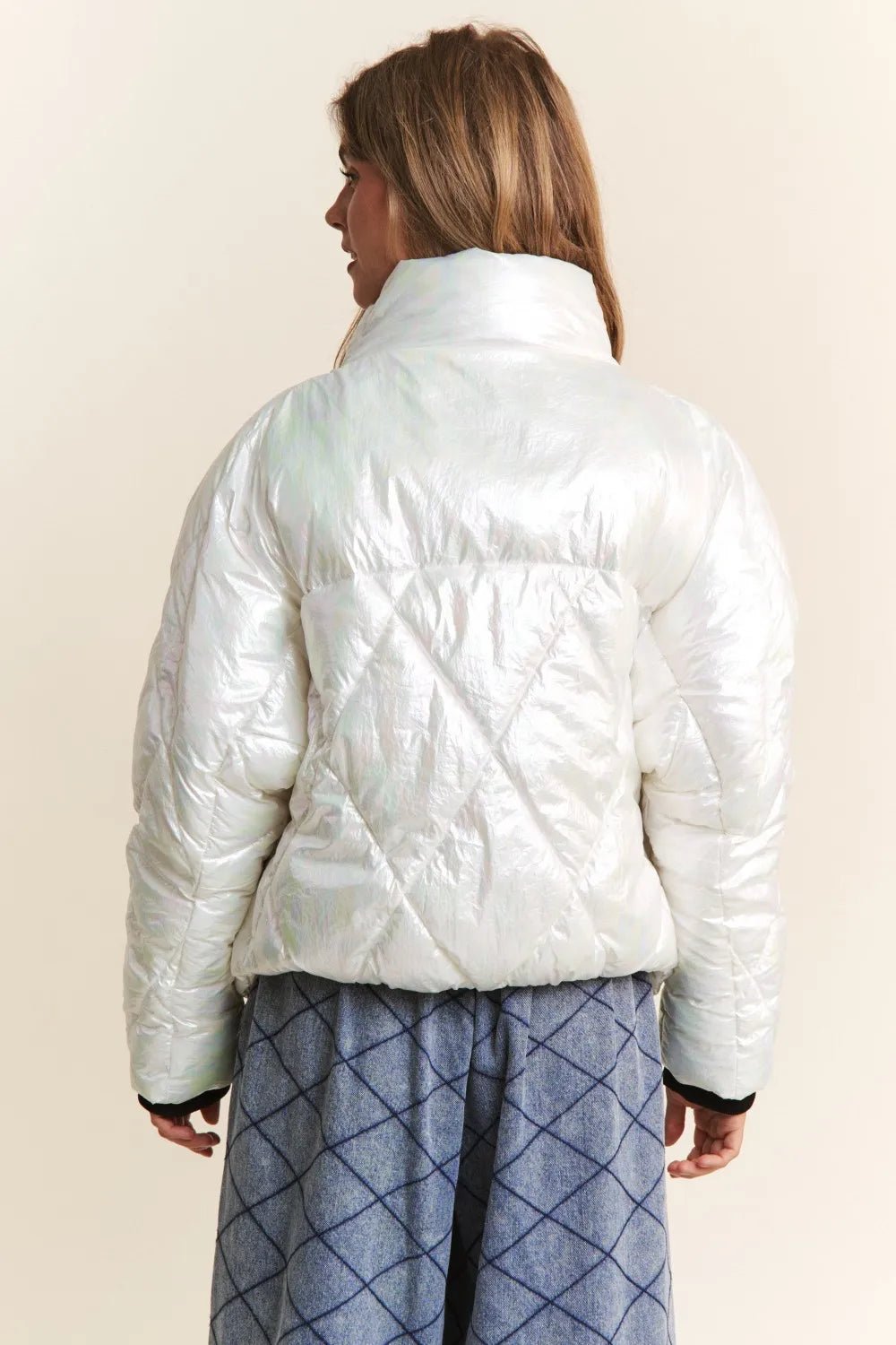 J.NNA Quilted Mock Neck Puffer Jacket - MDX Global Store