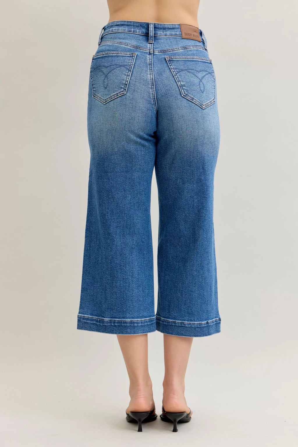Judy Blue Mid Rise Crop Wide Leg Jeans - MDX Global Store