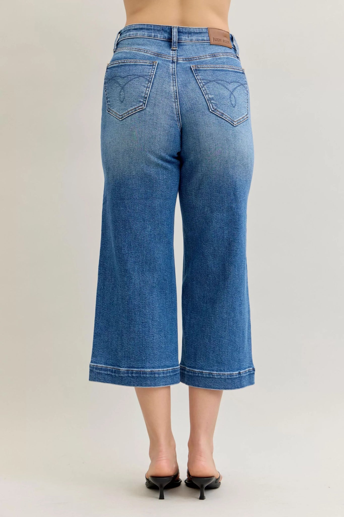 Judy Blue Mid Rise Crop Wide Leg Jeans - MDX Global Store