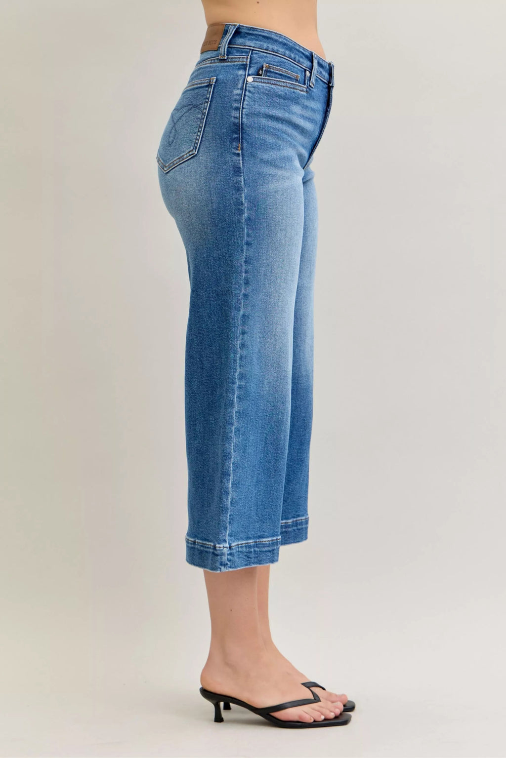 Judy Blue Mid Rise Crop Wide Leg Jeans - MDX Global Store