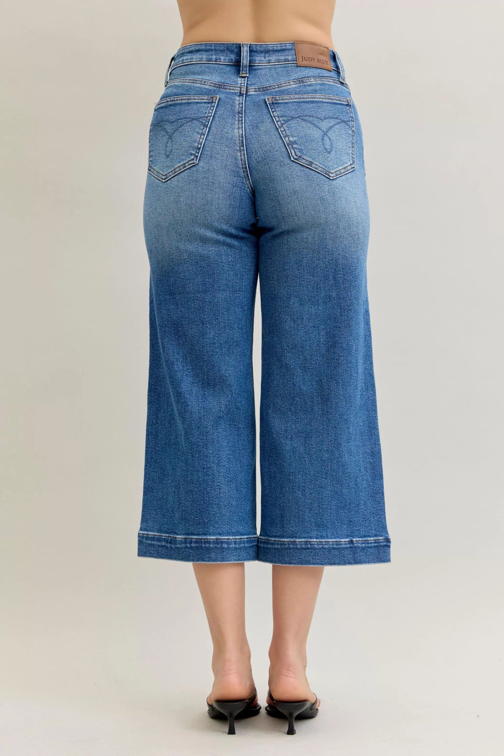 Judy Blue Mid Rise Crop Wide Leg Jeans - MDX Global Store