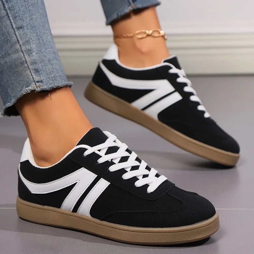 Lace Up Round Toe Flat Sneakers - MDX Global Store