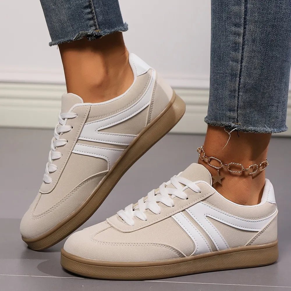 Lace Up Round Toe Flat Sneakers - MDX Global Store