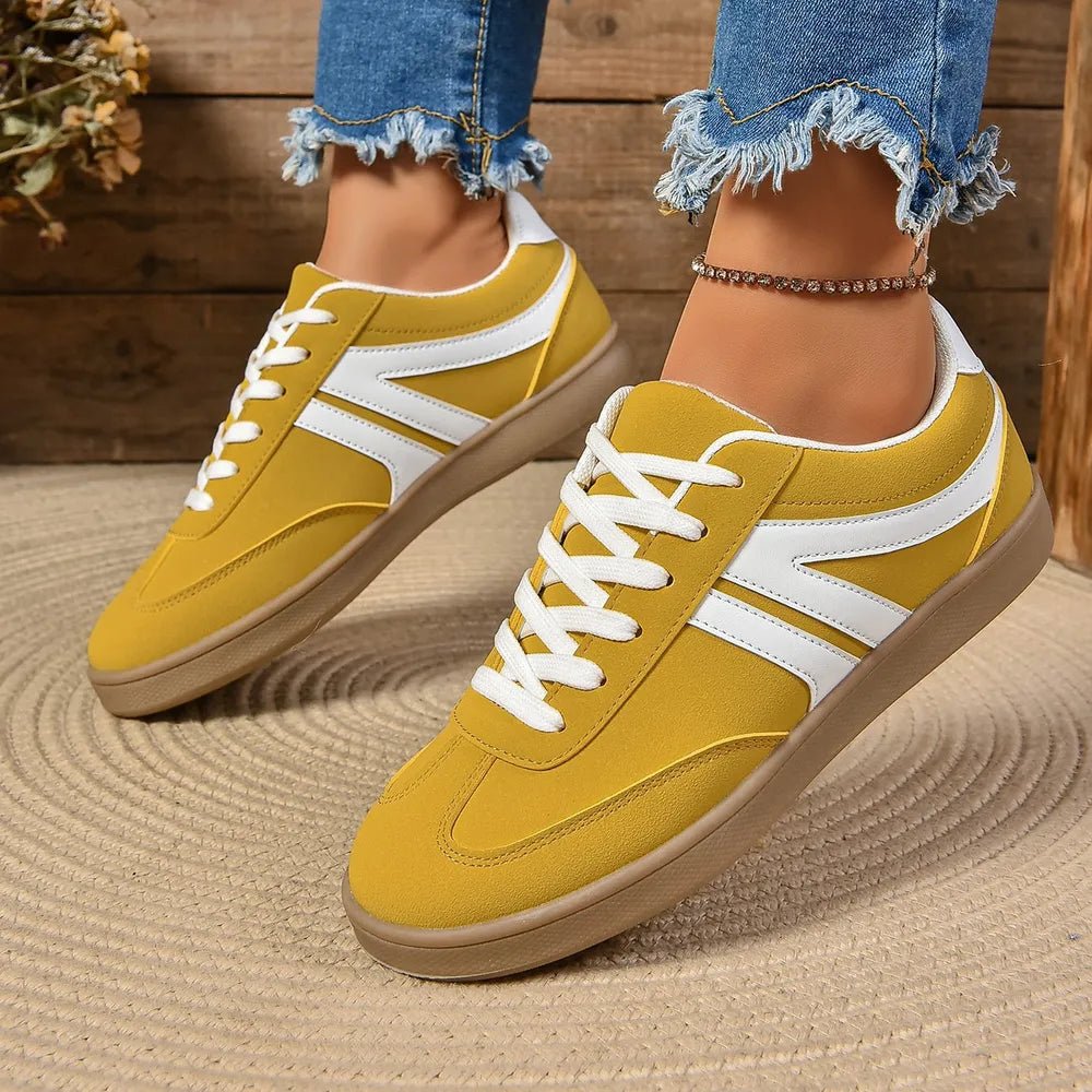 Lace Up Round Toe Flat Sneakers - MDX Global Store