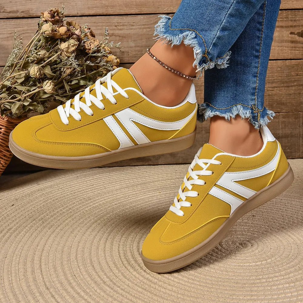 Lace Up Round Toe Flat Sneakers - MDX Global Store