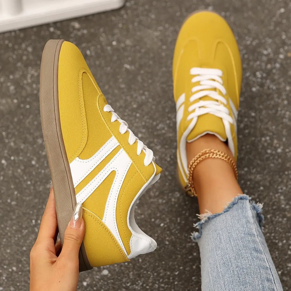 Lace Up Round Toe Flat Sneakers - MDX Global Store
