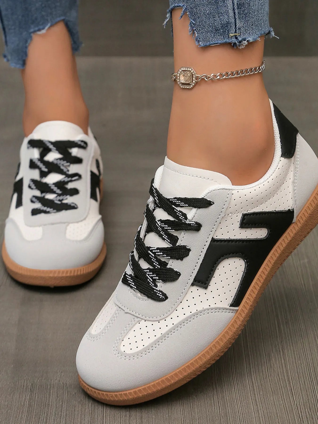 Lace Up Round Toe Sneakers - MDX Global Store