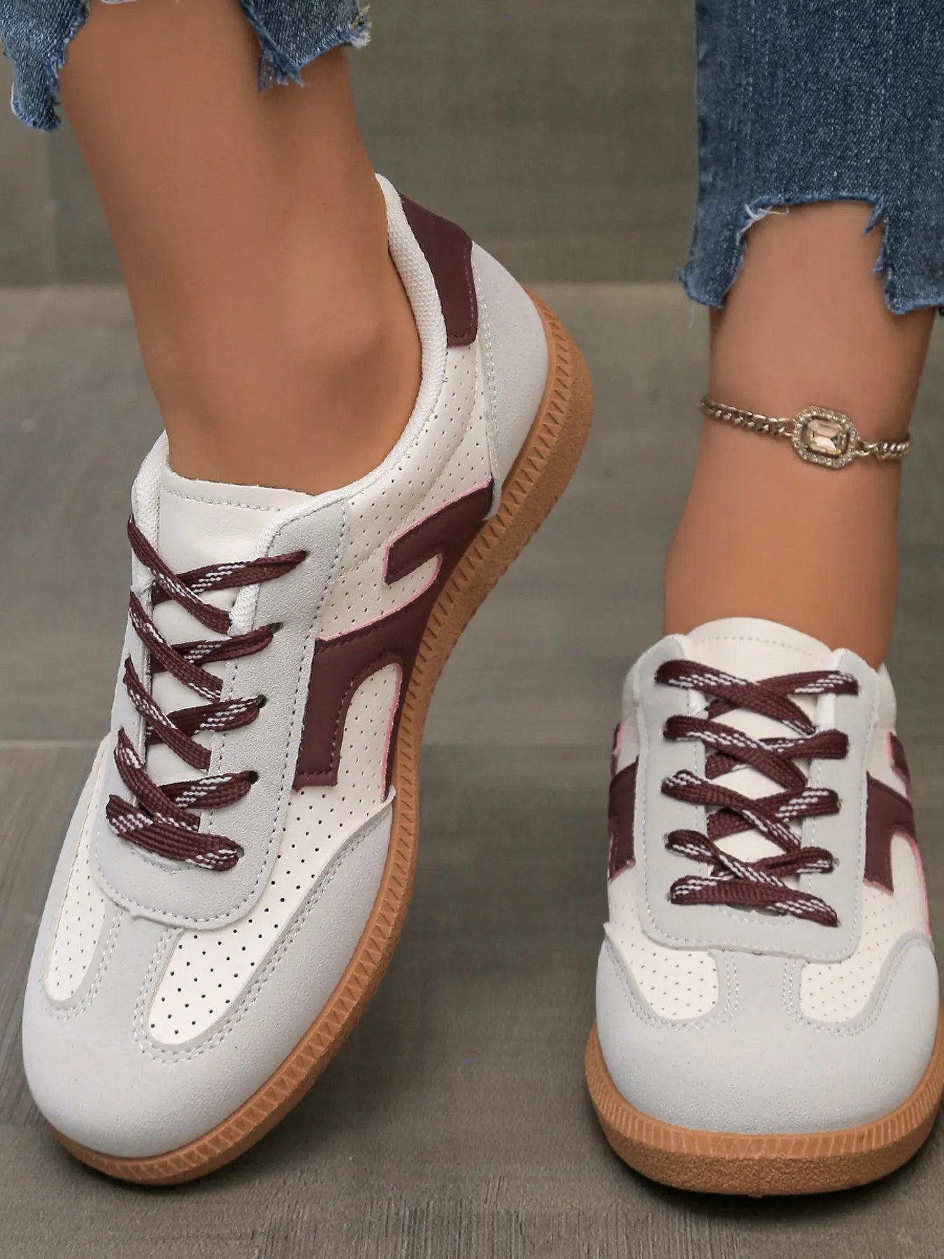 Lace Up Round Toe Sneakers - MDX Global Store