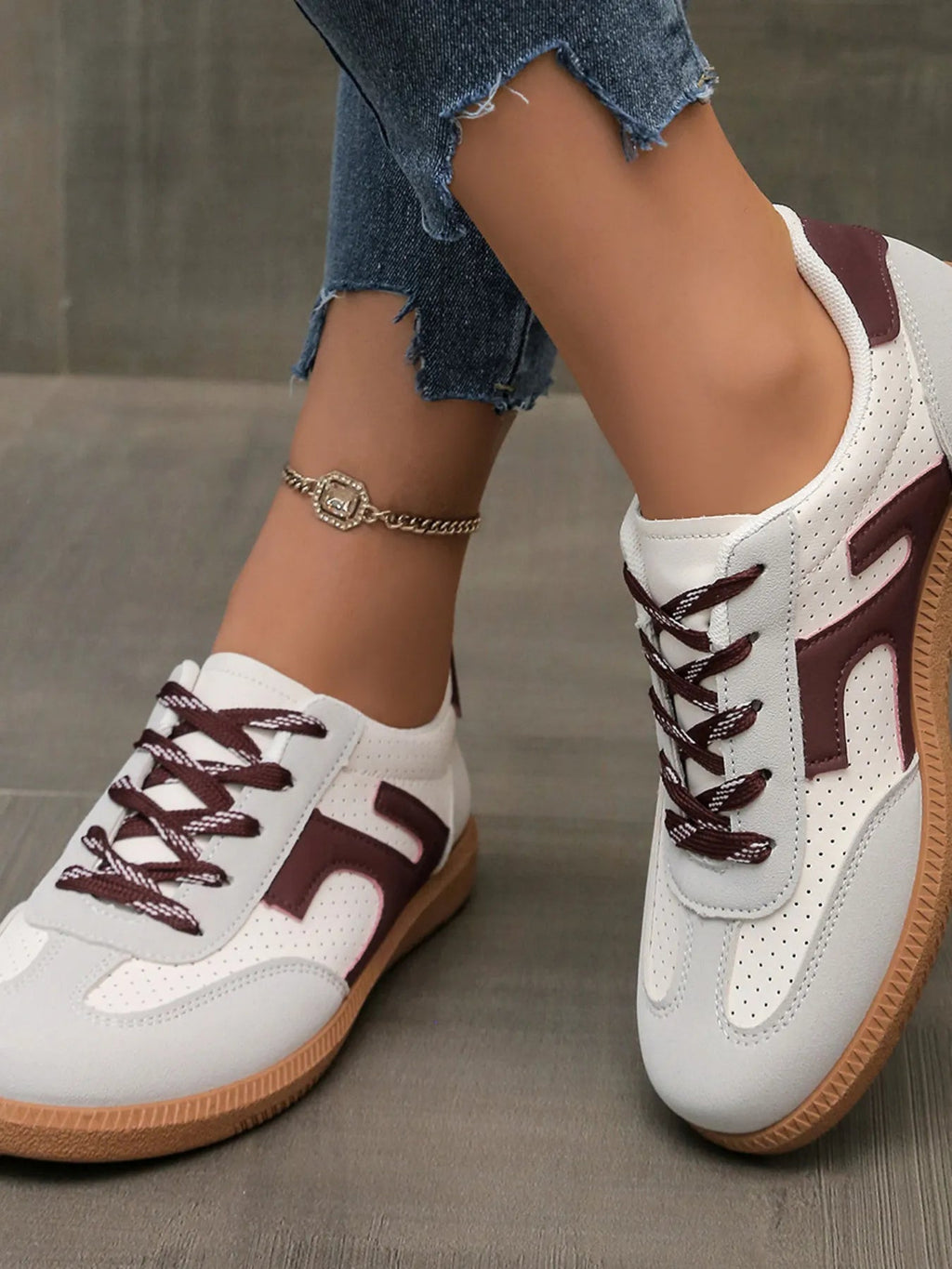 Lace Up Round Toe Sneakers - MDX Global Store