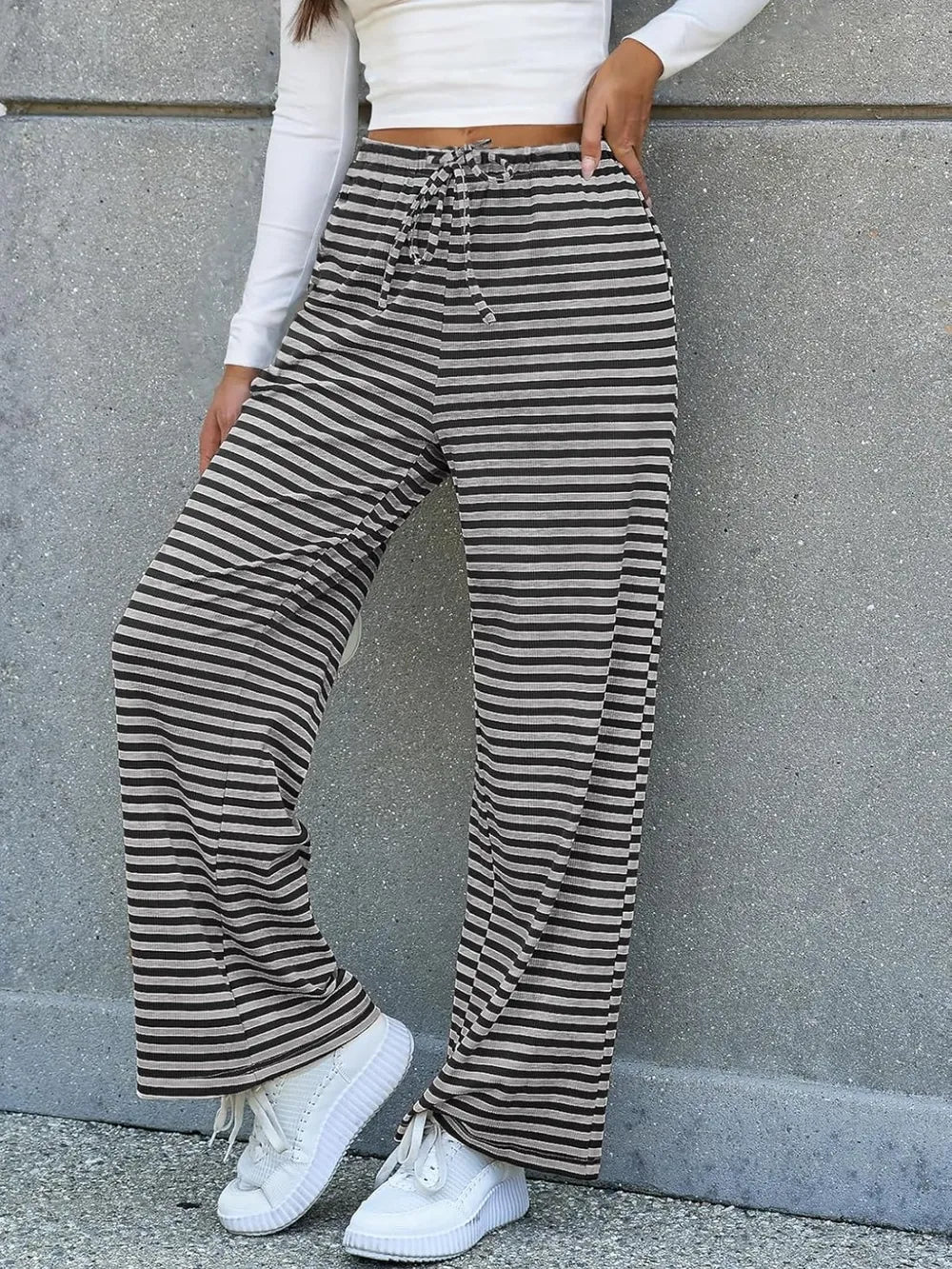 Lovelet Striped Wide Leg Pants - MDX Global Store