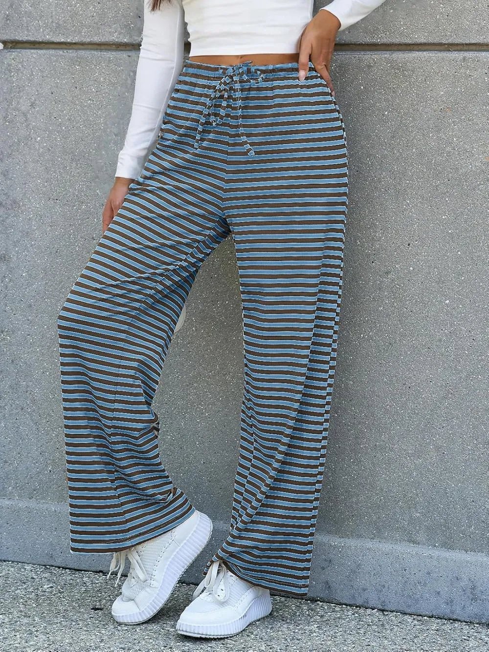 Lovelet Striped Wide Leg Pants - MDX Global Store