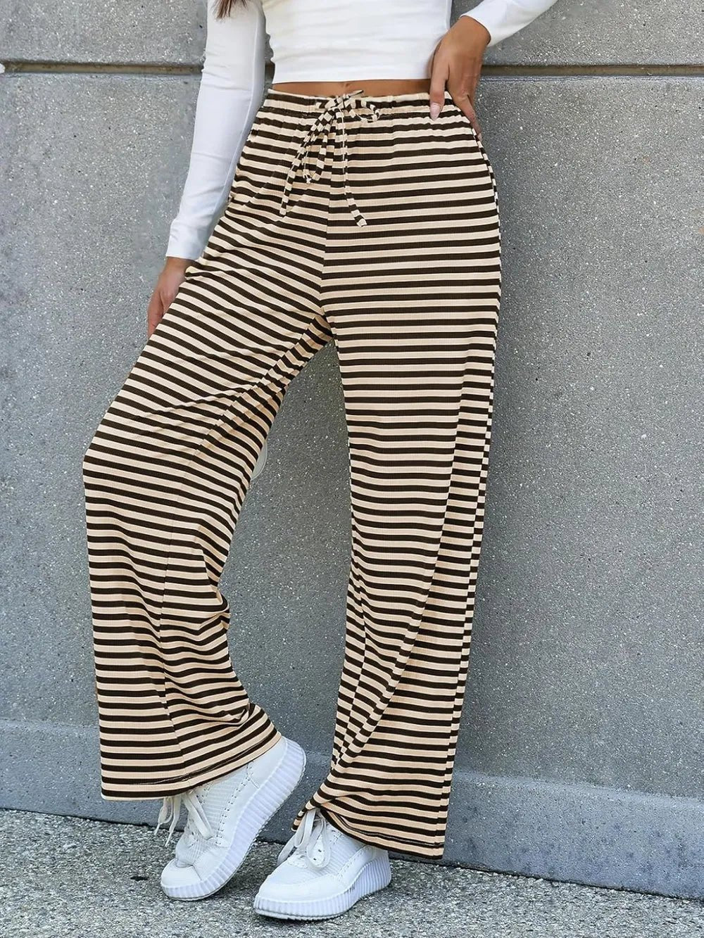 Lovelet Striped Wide Leg Pants - MDX Global Store