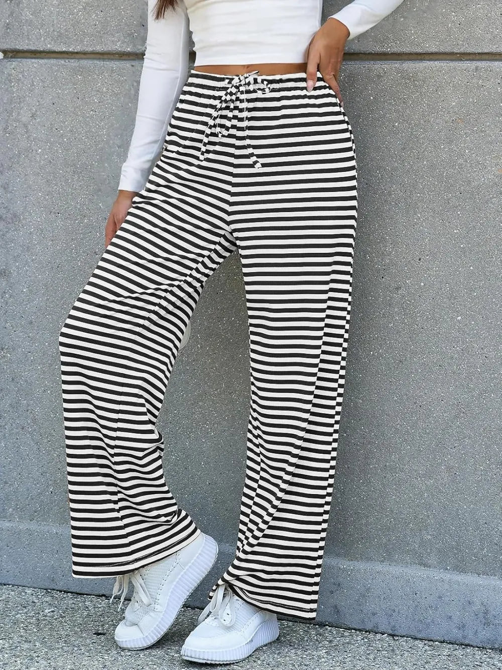 Lovelet Striped Wide Leg Pants - MDX Global Store