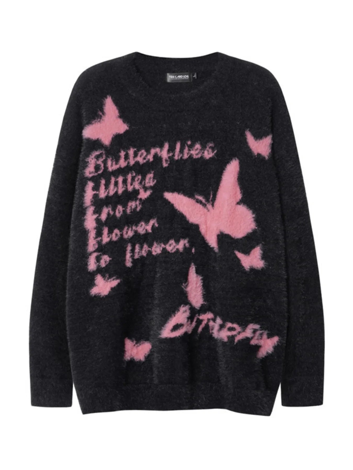 Men's Butterfly Fuzzy Round Neck Sweater - MDX Global Store