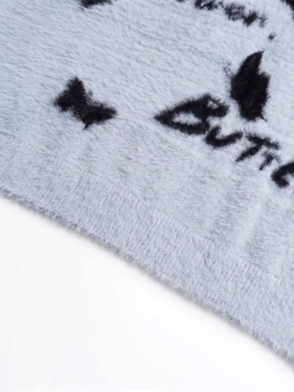 Men's Butterfly Fuzzy Round Neck Sweater - MDX Global Store