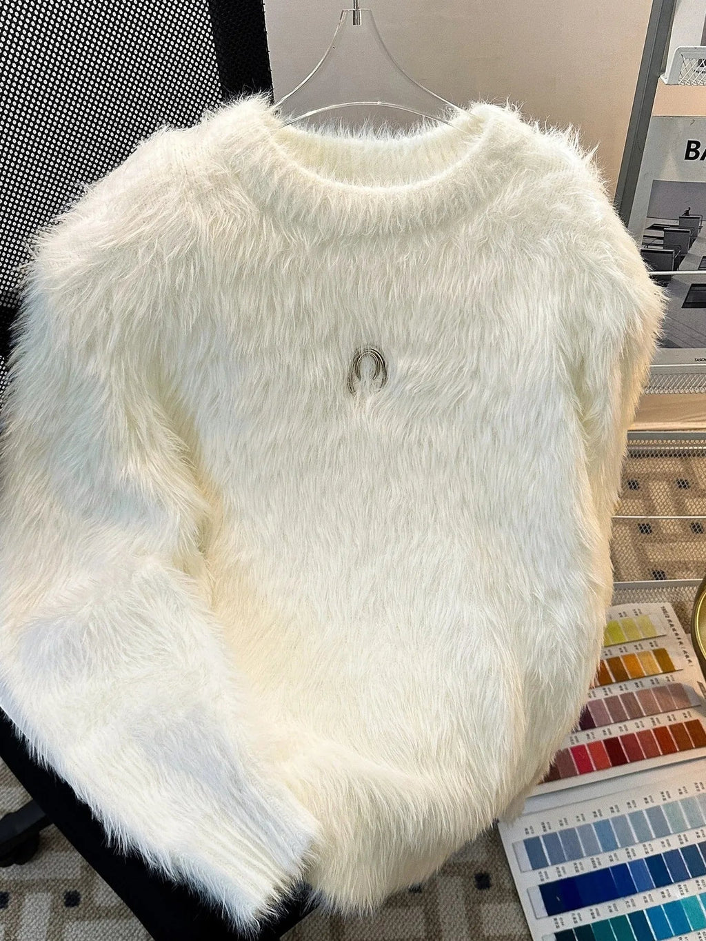 Men's Fluffy Round Neck Long Sleeve Sweater - MDX Global Store