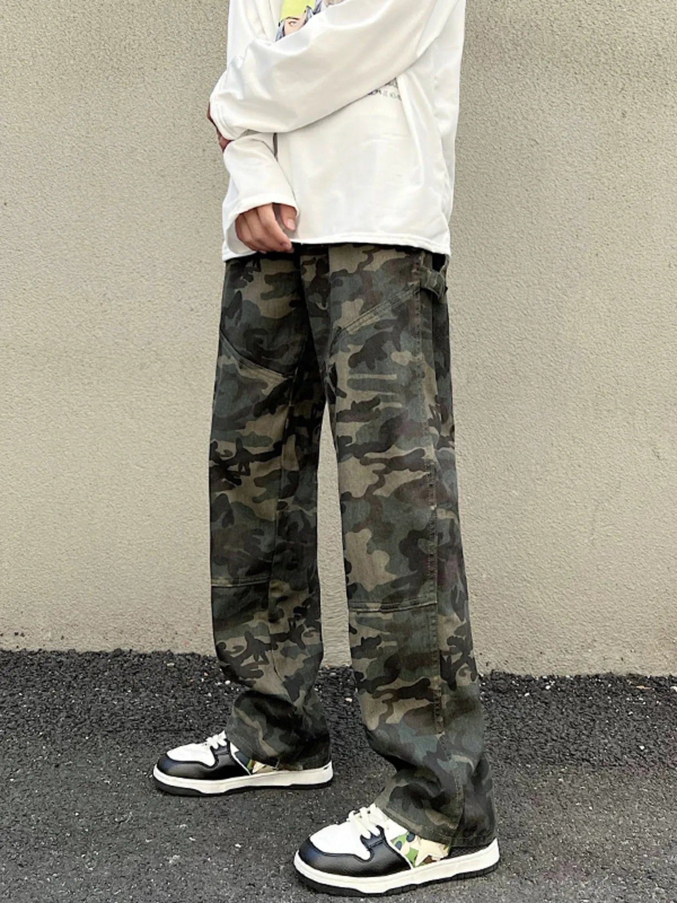 Men's Full Size Camouflage Loose Fit Jeans Plus Wize - MDX Global Store