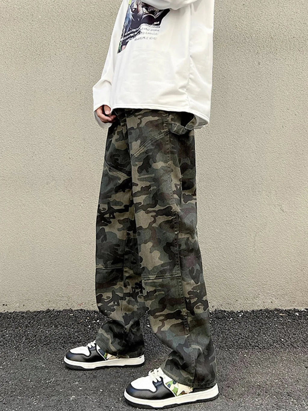 Men's Full Size Camouflage Loose Fit Jeans Plus Wize - MDX Global Store