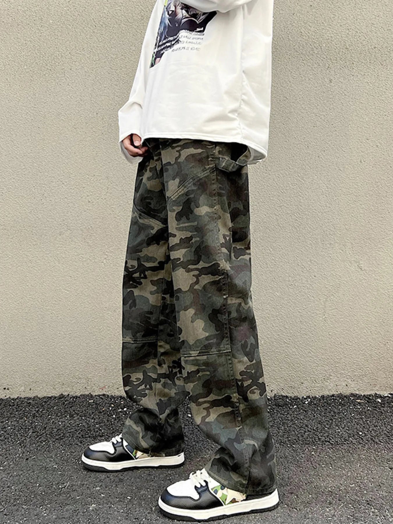 Men's Full Size Camouflage Loose Fit Jeans Plus Wize - MDX Global Store