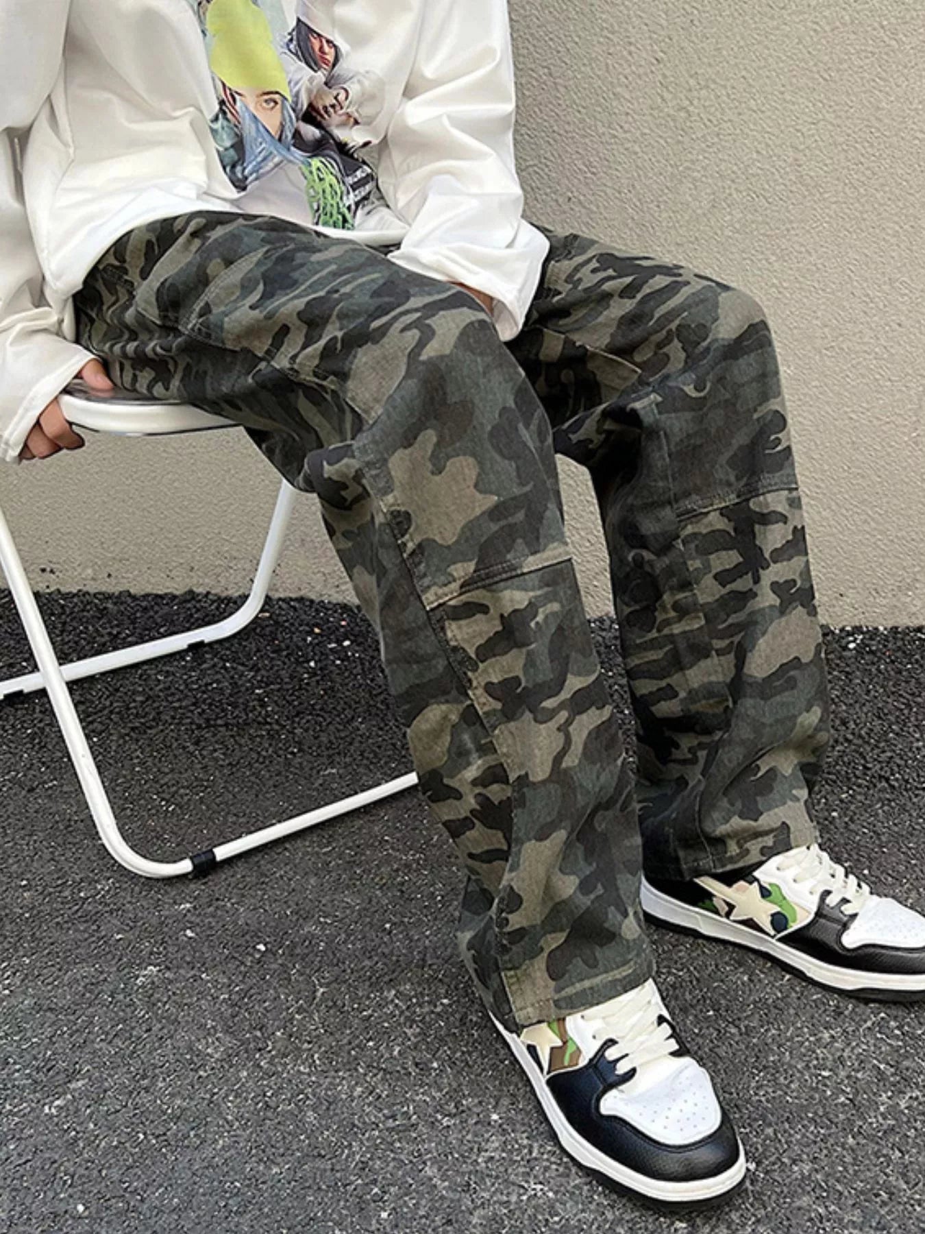 Men's Full Size Camouflage Loose Fit Jeans Plus Wize - MDX Global Store