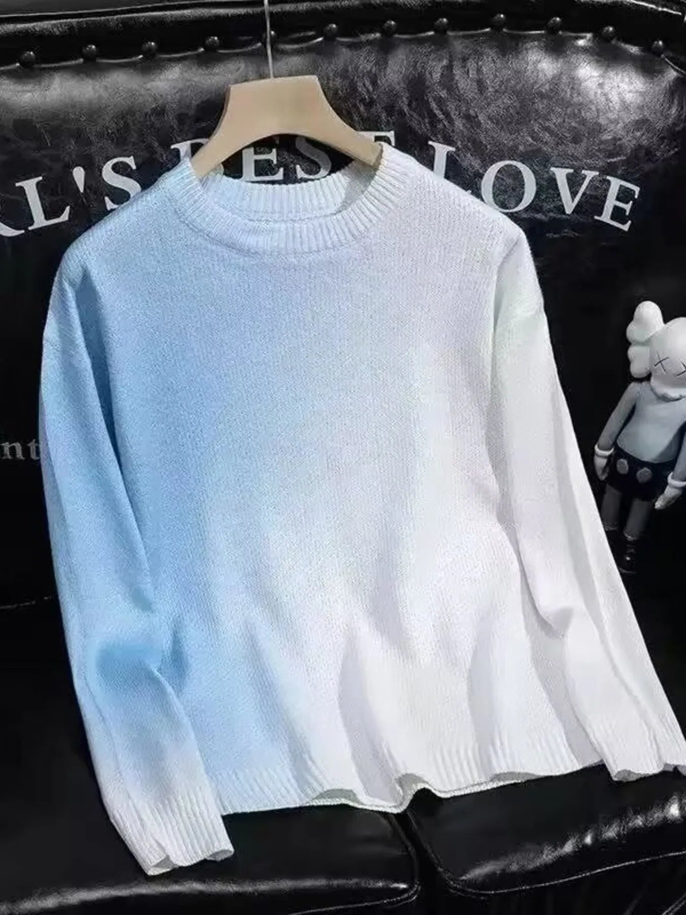 Men's Gradient Round Neck Knitted Pullover - MDX Global Store