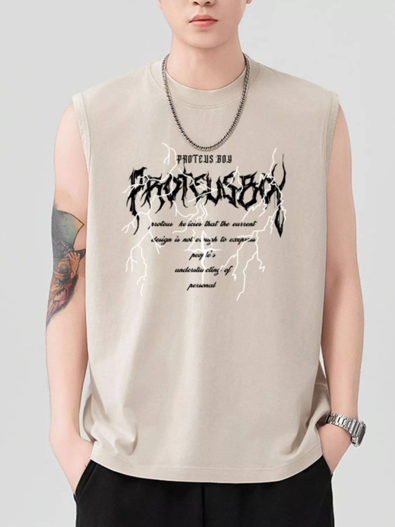 Men's Graphic Round Neck Tank - MDX Global Store