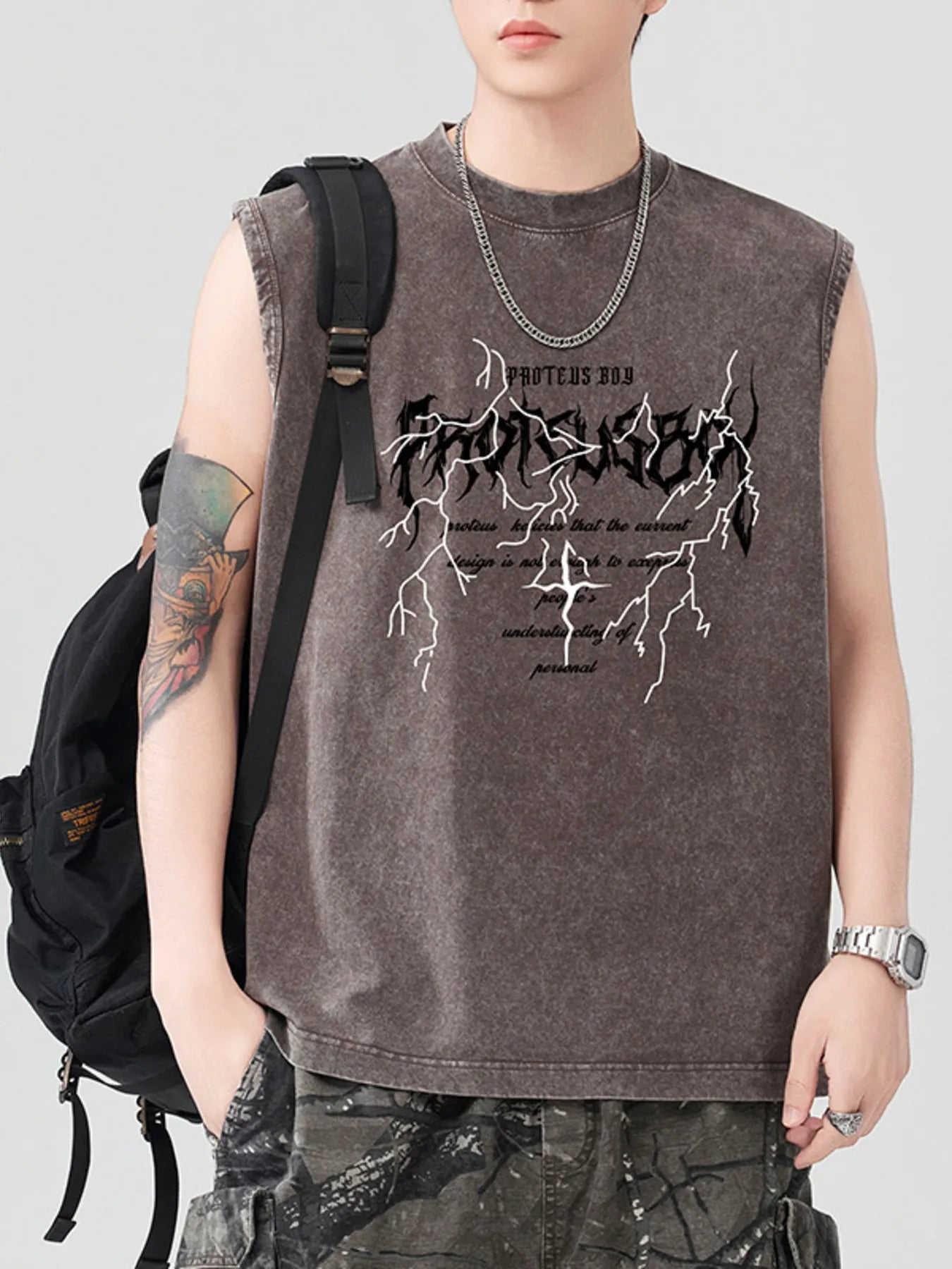 Men's Graphic Round Neck Tank - MDX Global Store