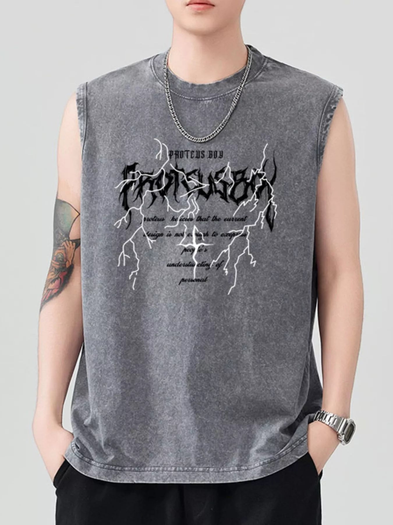 Men's Graphic Round Neck Tank - MDX Global Store