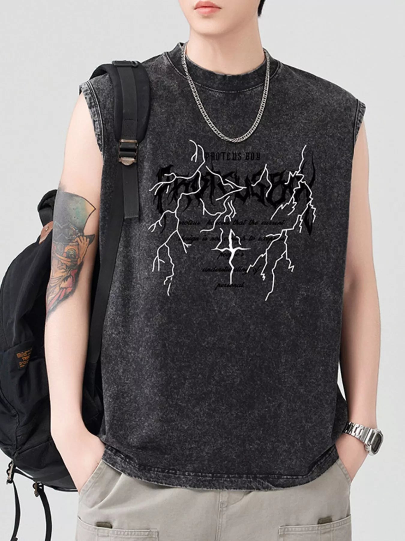 Men's Graphic Round Neck Tank - MDX Global Store