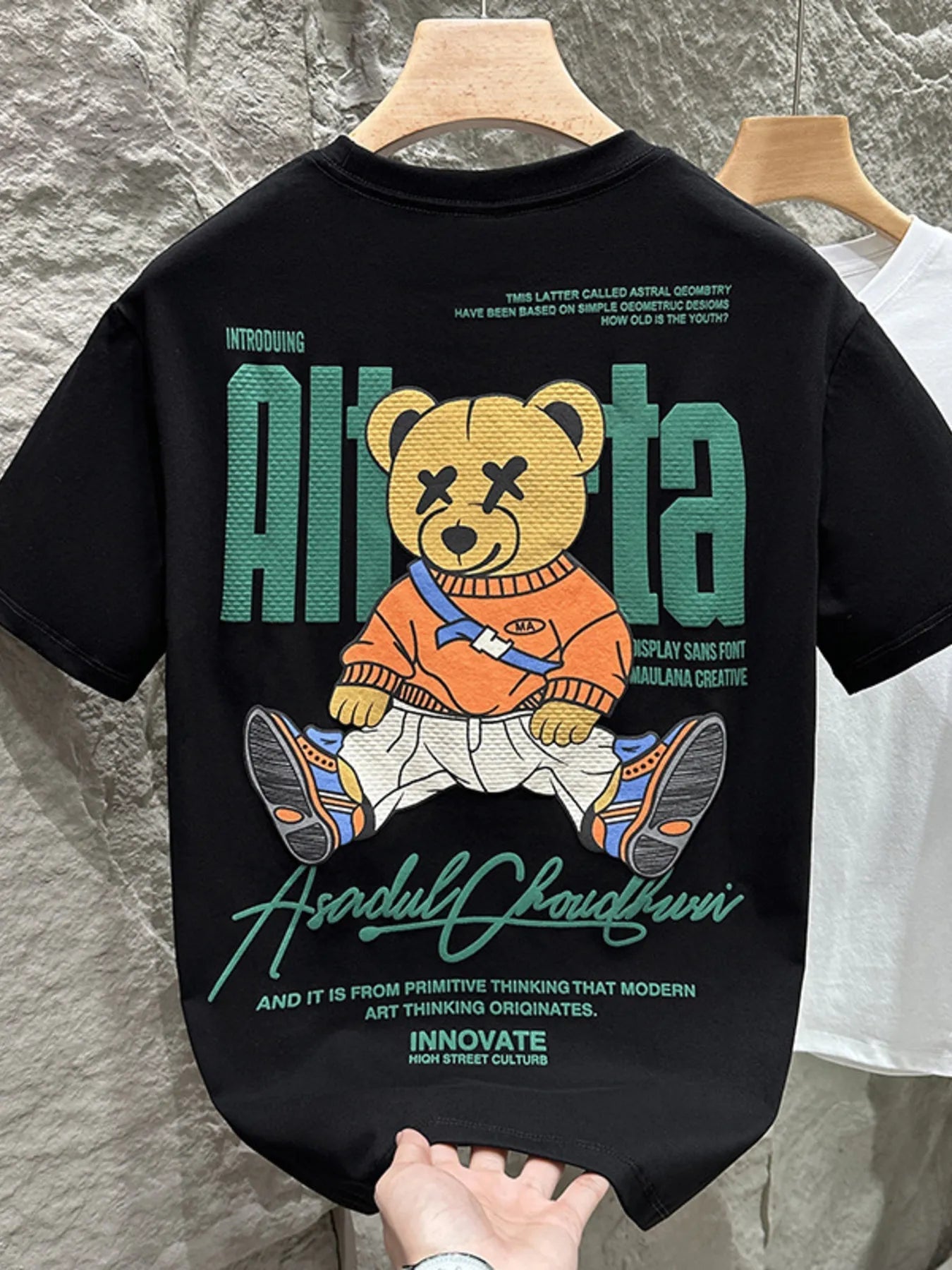 Men's Plus Size Bear Round Neck Short Sleeve T-Shirt - MDX Global Store