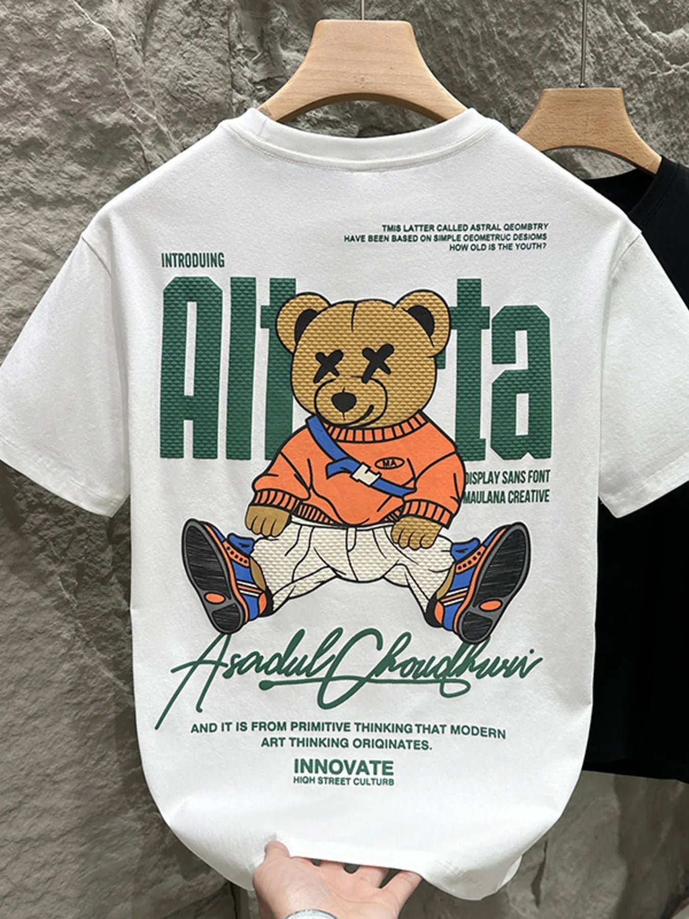 Men's Plus Size Bear Round Neck Short Sleeve T-Shirt - MDX Global Store