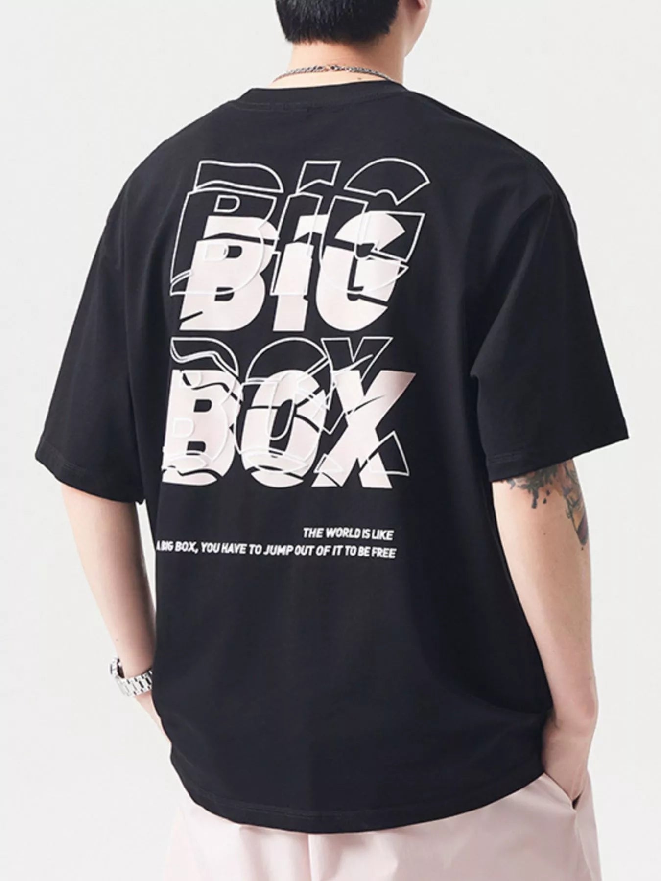 Men's Plus Size Big Box Graphic Casual T-Shirt - MDX Global Store