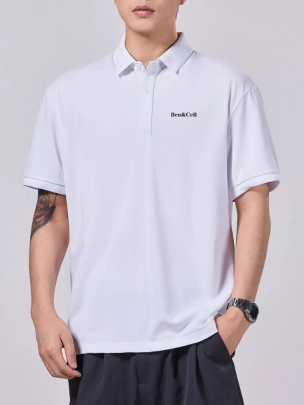 Men's Plus Size Button Detail Short Sleeve Polo - MDX Global Store