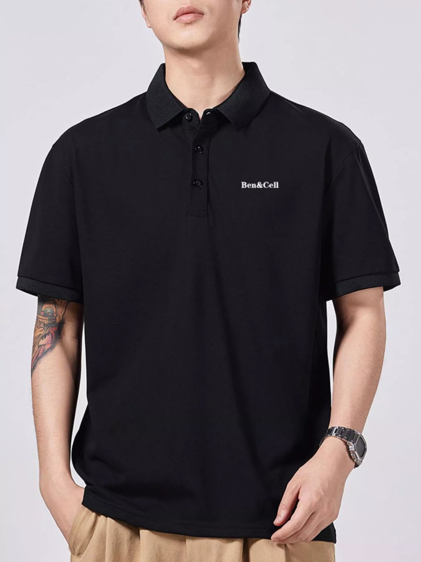 Men's Plus Size Button Detail Short Sleeve Polo - MDX Global Store