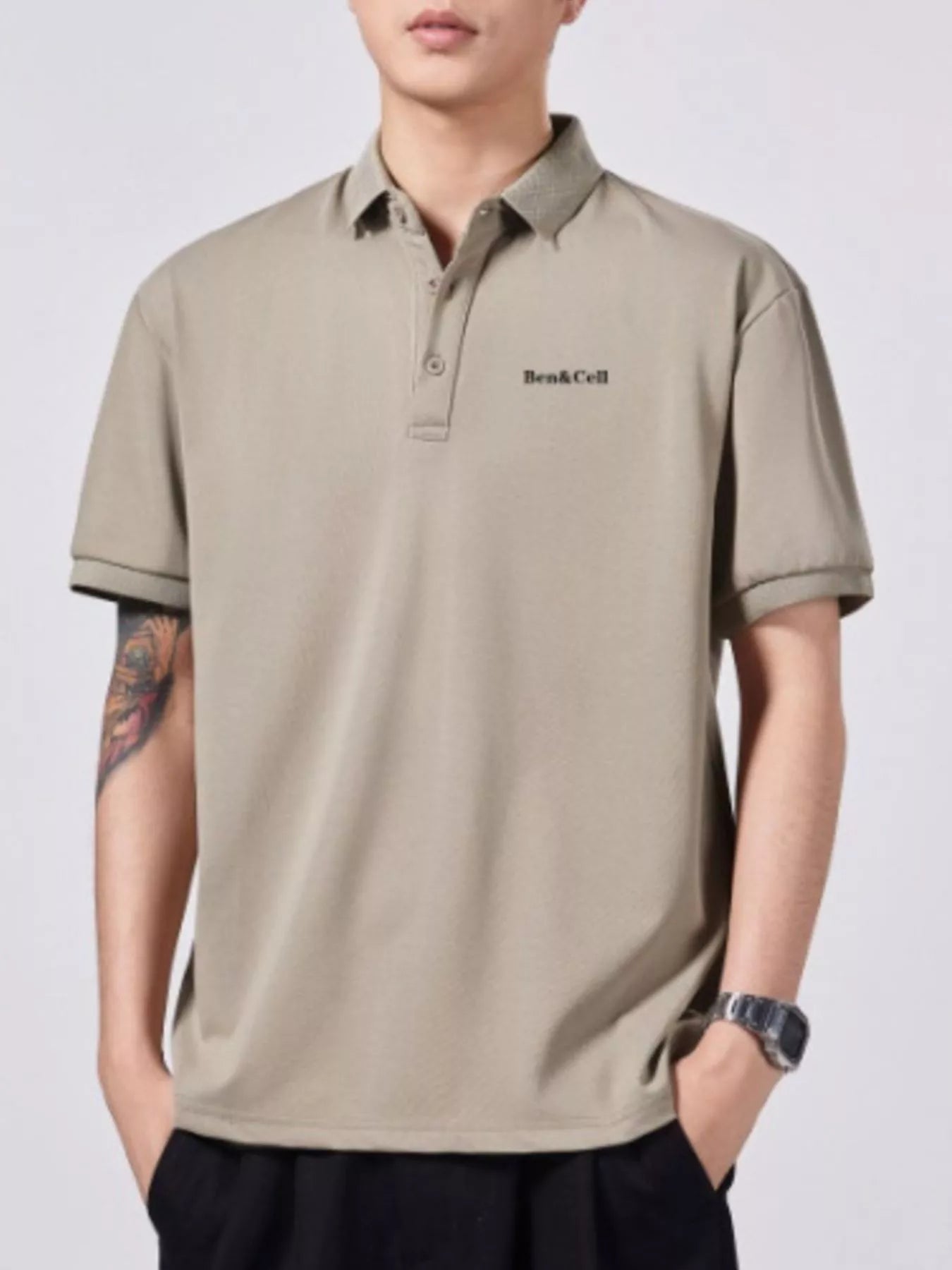 Men's Plus Size Button Detail Short Sleeve Polo - MDX Global Store