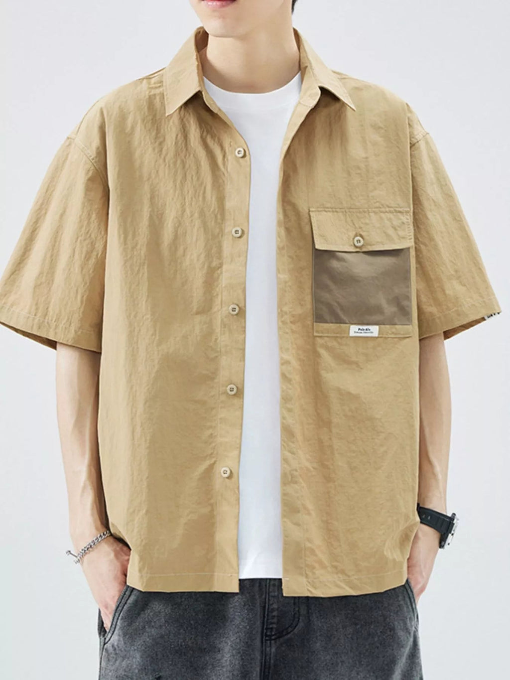 Men's Plus Size Button Up Short Sleeve Shirt - MDX Global Store